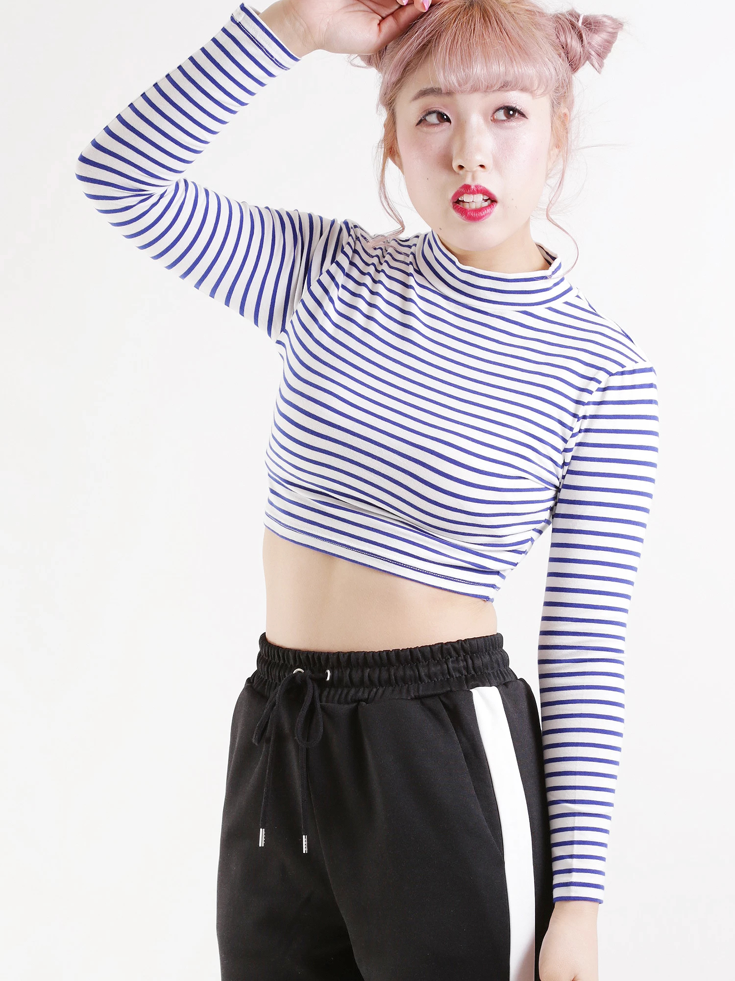 WEGO/柄ハイネックTシャツ