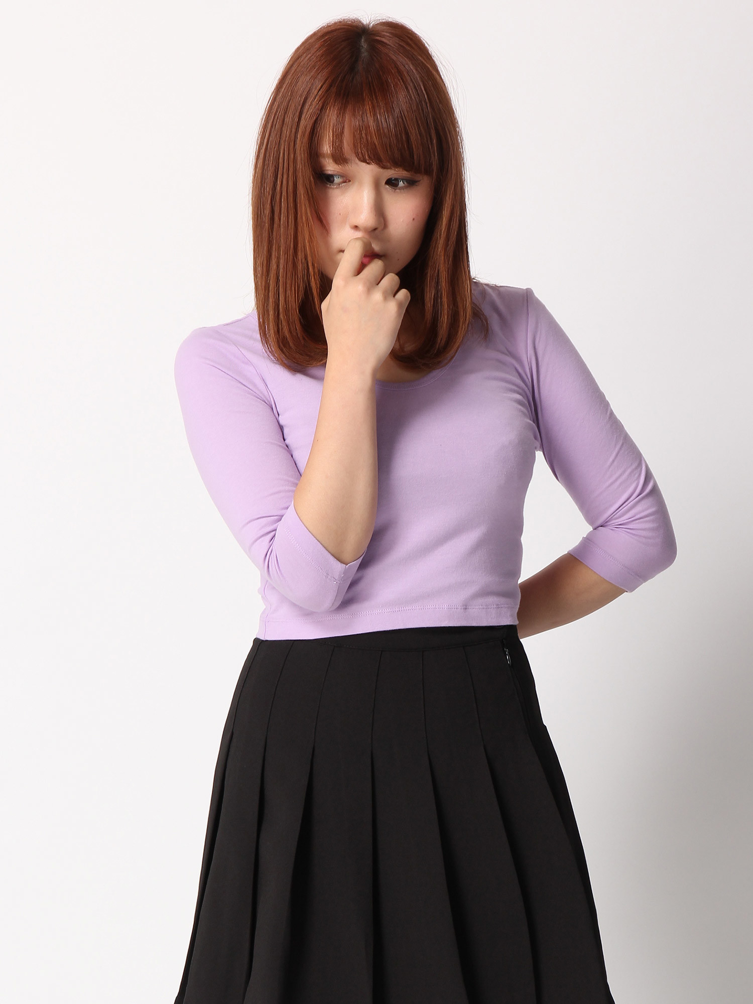 WEGO/タイト7分袖Tシャツ