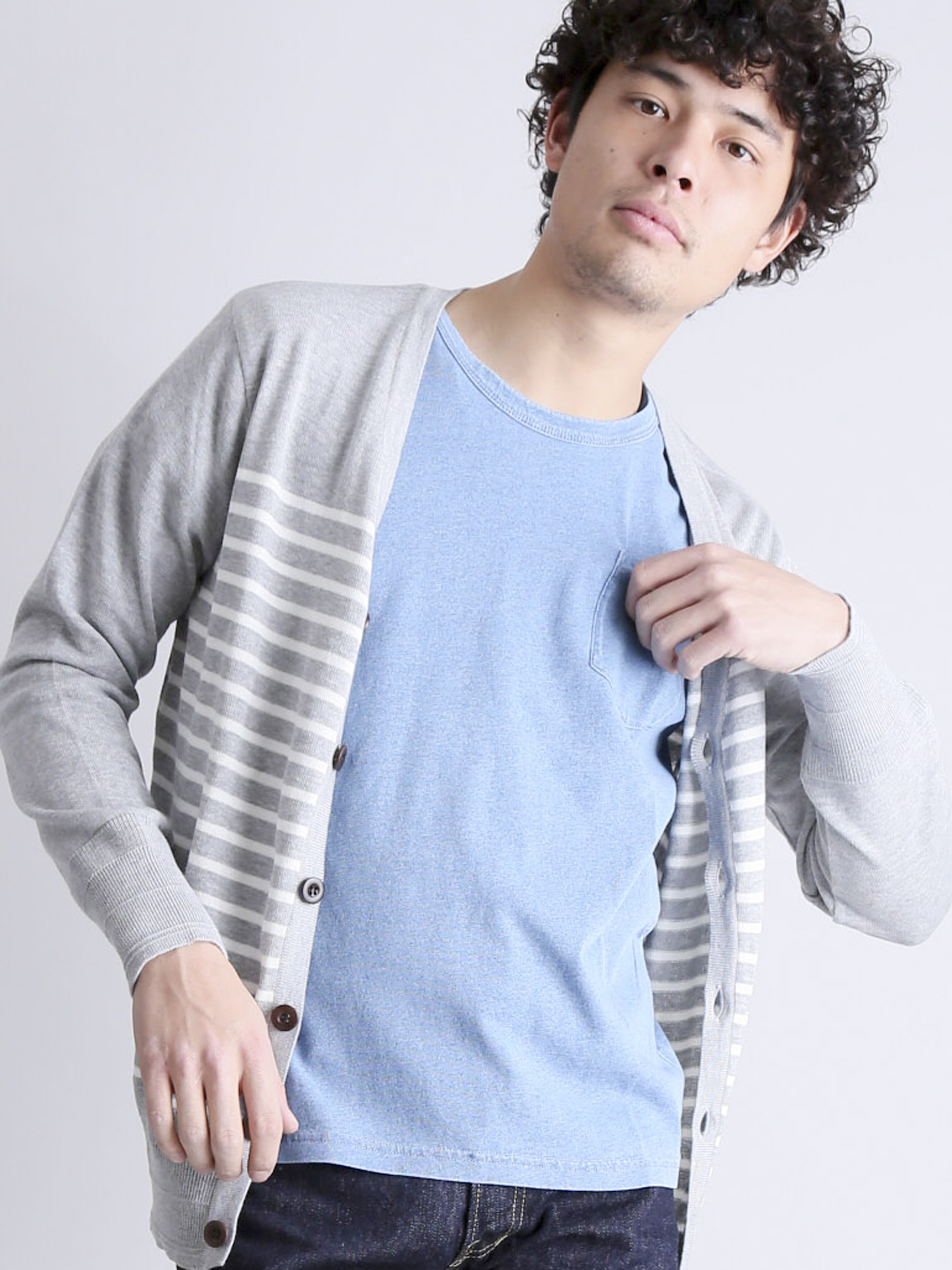 BORDER KNIT CARD/ボーダーニットカーディガン