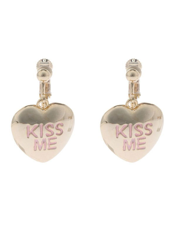 WEGO/KISS MEイヤリング(ピンク)